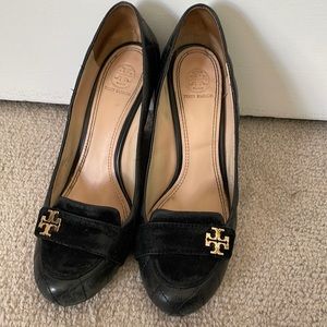 Tory Burch quilted loafer wedge